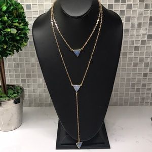 New Pancea Double Blue triangle necklace
